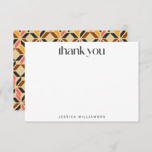 Modern Geometric Shapes Black Yellow Bridal Shower Thank You Card
