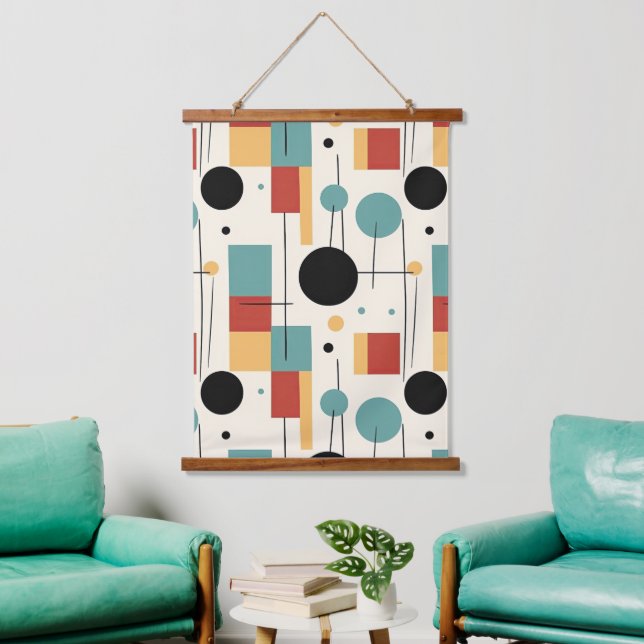 Modern Geometric Shapes  Hanging Tapestry (Living Room)