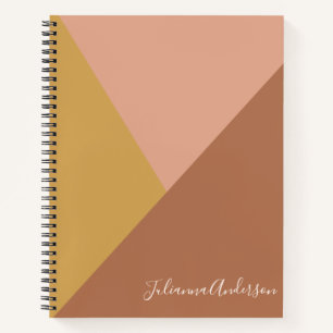 Modern Geometric Shapes in Terracotta Personalised Notebook