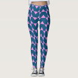 Modern Geometric Shapes Pattern in Blue and Pink Leggings<br><div class="desc">Modern Geometric Shapes Pattern in Blue and Pink</div>
