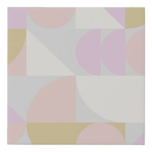 Modern Geometric Shapes Pattern in Winter Pastels Faux Canvas Print