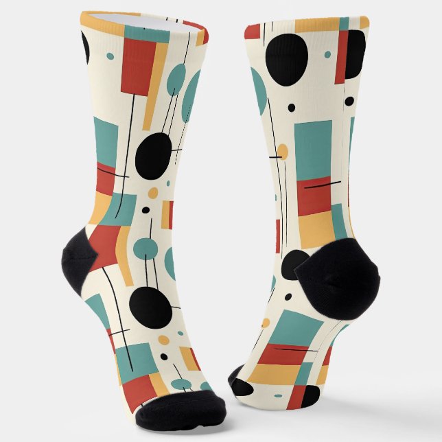 Modern Geometric Shapes Socks (Angled)