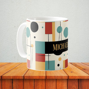 Modern Geometric Shapes With Name Coffee Mug