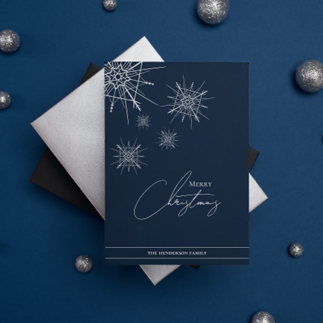 Modern | Geometric Snowflakes | Custom Christmas Holiday Card (Creator Uploaded)