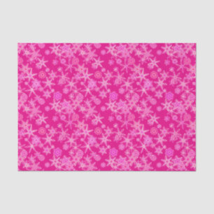 Modern Geometric Snowflakes, Deep Fuchsia Pink Tissue Paper