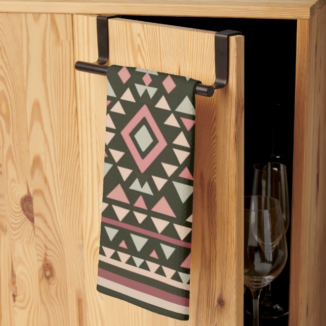 Modern Geometric Southwest Style Tea Towel (Thirds Fold)
