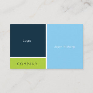 Modern geometric split blue green business card