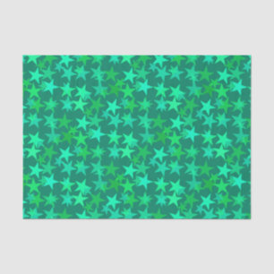 Modern Geometric Stars, Emerald and Mint Green Tissue Paper