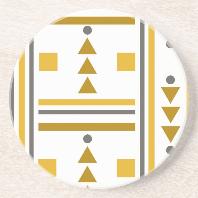 Modern Geometric Style Stone Coaster (Front)