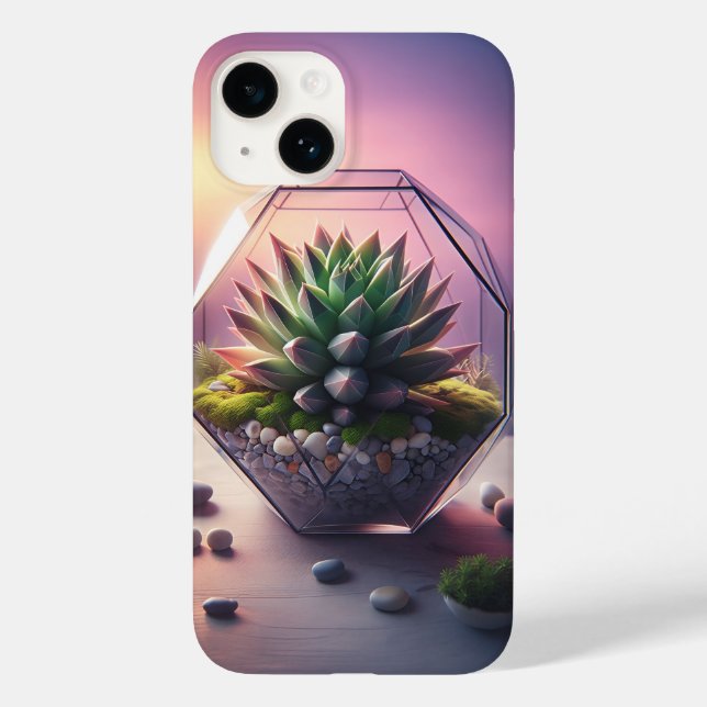 Modern Geometric Succulent Terrarium - Minimalist  Case-Mate iPhone Case (Back)