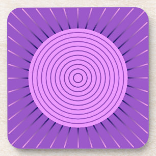 Modern Geometric Sunburst - Amethyst Purple Coaster