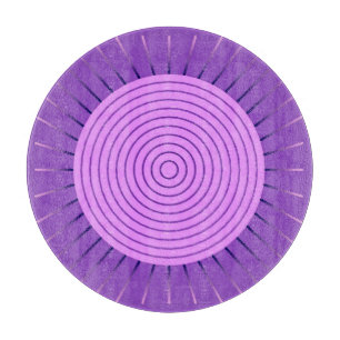 Modern Geometric Sunburst - Amethyst Purple Cutting Board