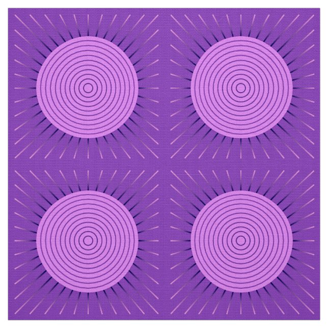 Modern Geometric Sunburst - Amethyst Purple Fabric (Swatch)