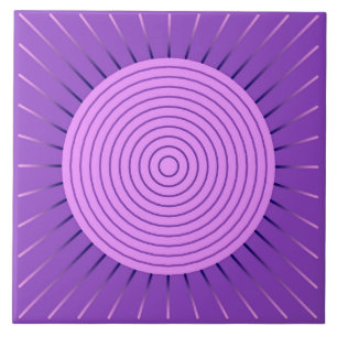 Modern Geometric Sunburst - Amethyst Purple Tile
