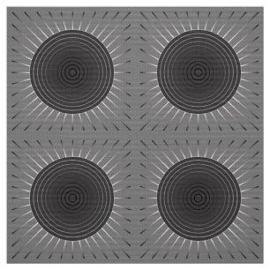 Modern Geometric Sunburst - Dark Haematite Grey Fabric