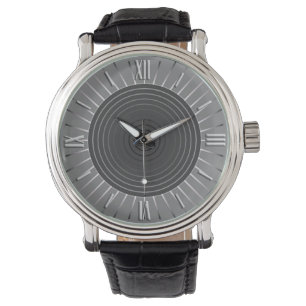 Modern Geometric Sunburst - Dark Haematite Grey Watch