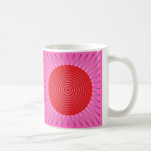 Modern Geometric Sunburst - Fuchsia and Red Coffee Mug