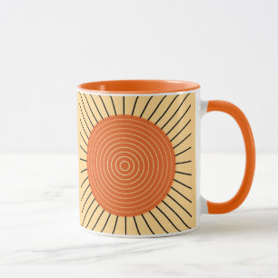 Modern Geometric Sunburst - Mandarin Orange Mug