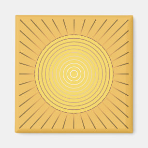 Modern Geometric Sunburst - Mustard Gold / Yellow Magnet