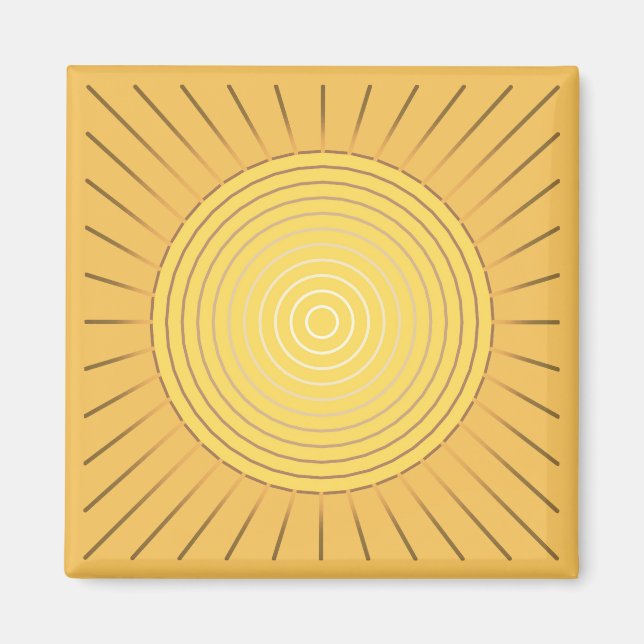 Modern Geometric Sunburst - Mustard Gold / Yellow Magnet (Front)