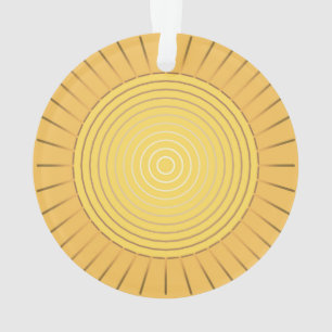 Modern Geometric Sunburst - Mustard Gold / Yellow Ornament