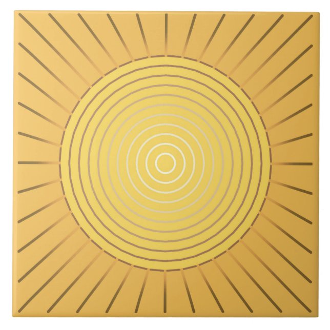 Modern Geometric Sunburst - Mustard Gold / Yellow Tile (Front)