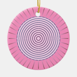 Modern Geometric Sunburst - Shades of Pink Ceramic Tree Decoration
