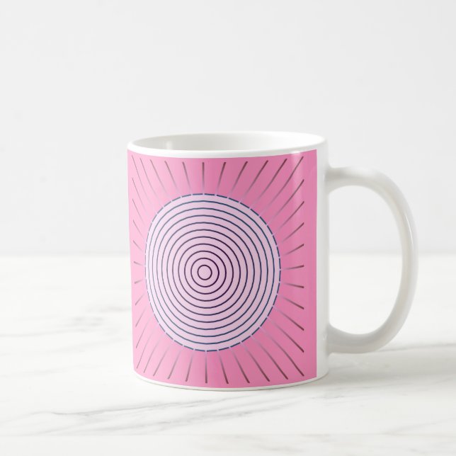 Modern Geometric Sunburst - Shades of Pink Coffee Mug (Right)