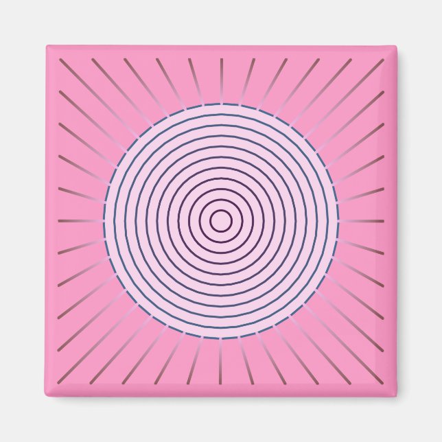Modern Geometric Sunburst - Shades of Pink Magnet (Front)
