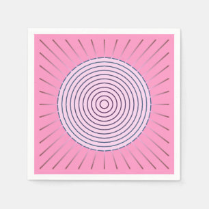 Modern Geometric Sunburst - Shades of Pink Napkin