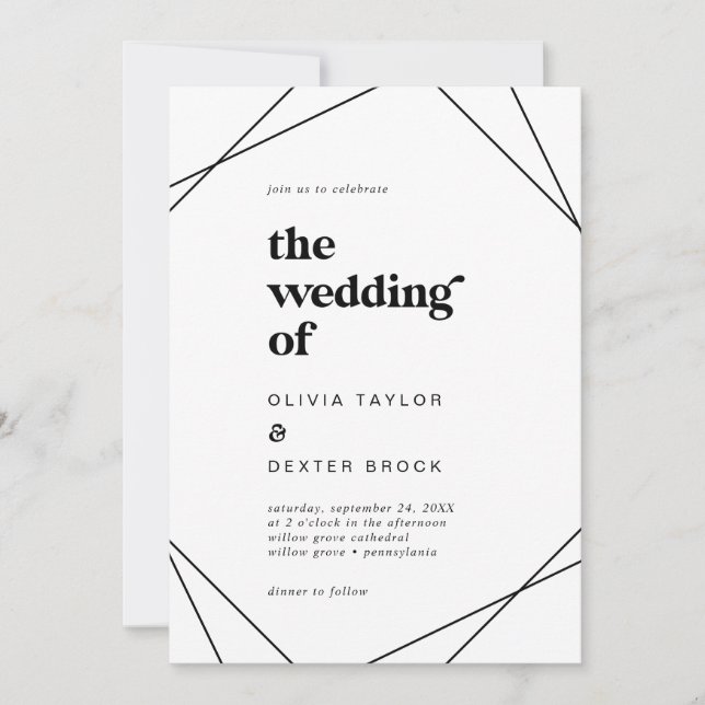 Modern Geometric The Wedding Of Invitation (Front)