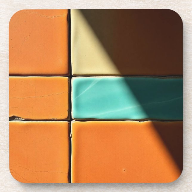 Modern Geometric Tile Pattern Design Coaster (Front)