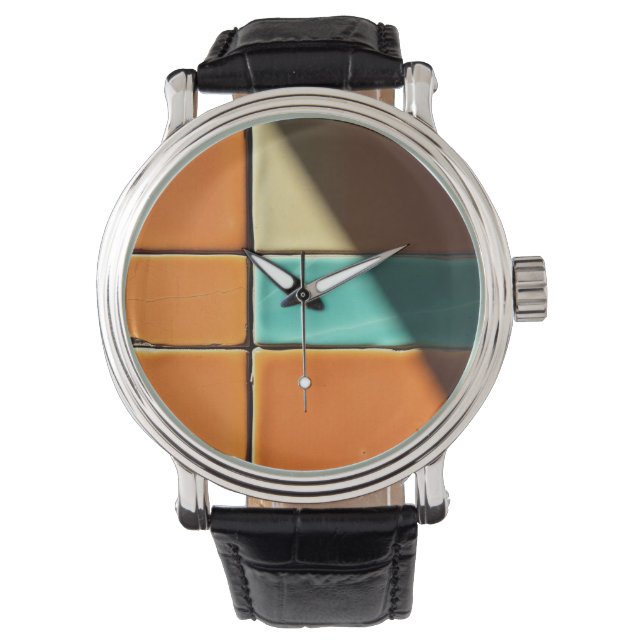 Modern Geometric Tile Pattern Design Watch (Front)