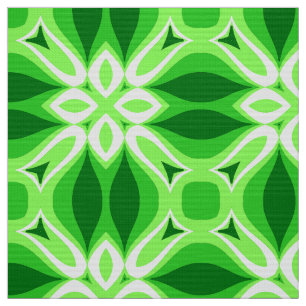 Modern Geometric Tile Pattern Emerald Green    Fabric