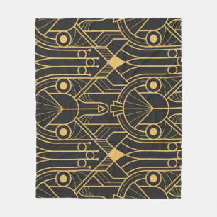 Modern Geometric Tiles Art Deco Fleece Blanket