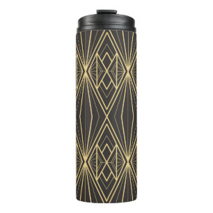 Modern geometric tiles pattern thermal tumbler