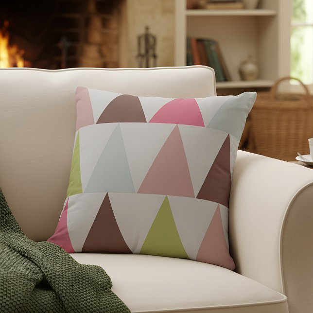 Modern geometric triangle pattern cushion (geometric triangle pattern throw pillow)