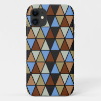 Modern Geometric Triangles, Brown Blue & Beige