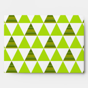 Modern Geometric Triangles Green & White Pattern Envelope