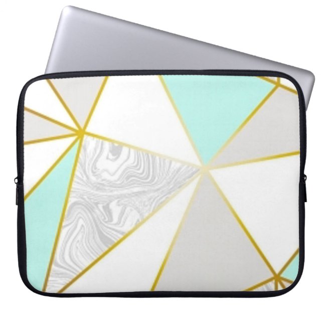 Modern Geometric Triangles Laptop Sleeve (Front)