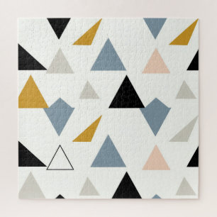 Modern Geometric Triangles Pattern Jigsaw Puzzle