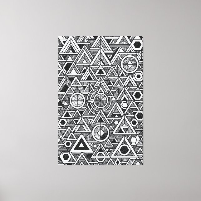 Modern Geometric Triangles Sacred Art Poster Canvas Print (Front)
