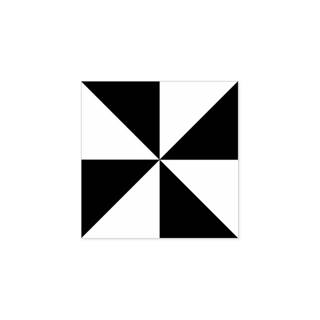 Modern Geometric Triangles Square Art Craft Design Rubber Stamp (Imprint)