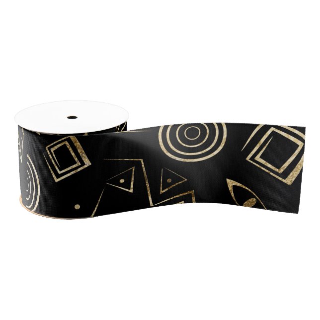 Modern geometric tribal pattern grosgrain ribbon (Spool)