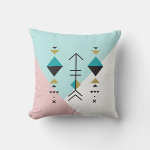 Modern geometric tribal totem design 2 cushion