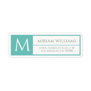 Modern Geometric Turquoise Frame Custom Monogram