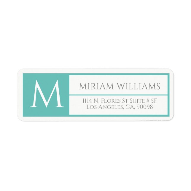 Modern Geometric Turquoise Frame Custom Monogram (Front)