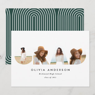 Modern geometric typography multi photo graduation