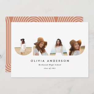 Modern geometric typography multi photo graduation