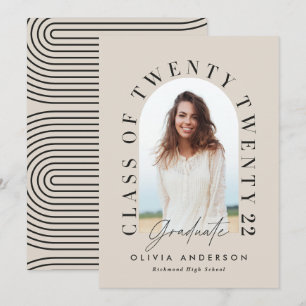 Modern geometric typography photo arch graduation